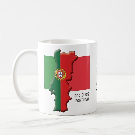 ポルトカスタムガルを祝福する愛国的な神 コーヒーマグカップ (左)