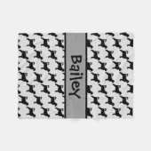 ポルトガカスタムルの水犬のシルエット フリースブランケット (正面(横))