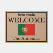 ポルトガカスタムルフラグファミリ名ドアマット ドアマット (正面)