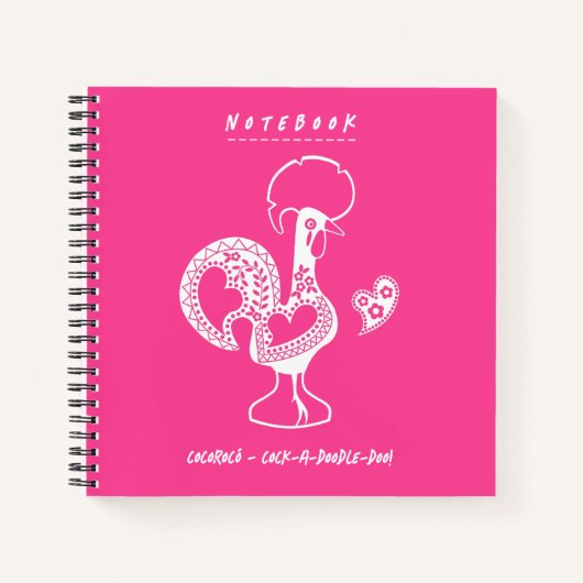 ポルトガルおもしろいのオンドリモダンーシルエット ノートブック (正面)