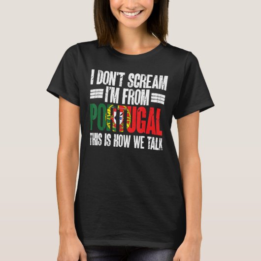 ポルトガルおもしろい出身のスポーツ好き Tシャツ (正面)