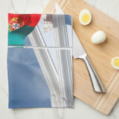 ポルトガルおよびアゾレスの旗 キッチンタオル (四つ折り)