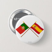 ポルトガルおよびスペインの交差させた旗 缶バッジ (正面&裏面)