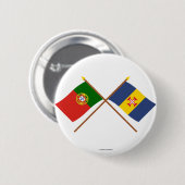 ポルトガルおよびマデイラの交差させた旗 缶バッジ (正面&裏面)