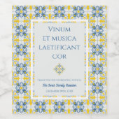 ポルトガルかわいらしのタイルのフレーム家族のクリスマス ワインラベル (シングルラベル)