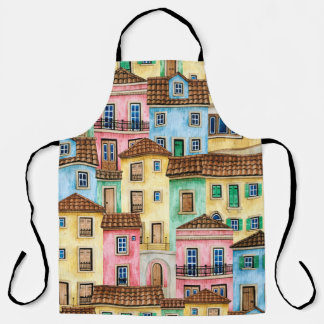 ポルトガルとの継ぎ目のない水彩模様 エプロン