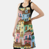 ポルトガルとの継ぎ目のない水彩模様 エプロン (インサイチュ)