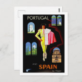 ポルトガルとスペイン、ブルファイター、ヴィンテージ、旅行 ポストカード (正面/裏面)