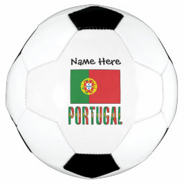ポルトガルとポルトガルの国旗にあなたの名前を入れたサッカー サッカーボール