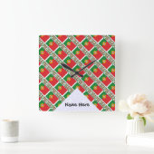 ポルトガルとポルトガルの国旗、名前で並べる スクエア壁時計 (ホーム)