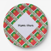 ポルトガルとポルトガルの旗のタイル状パーソナライズ商品 ペーパープレート (正面)