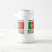 ポルトガルとポルトガル国旗（お名前つき） ビールジョッキ (正面左)