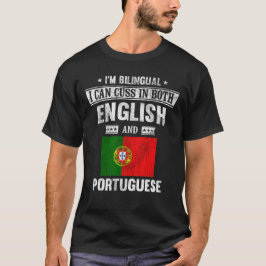 ポルトガルと英語おもしろいのCuss国旗 Tシャツ