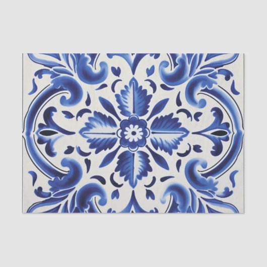 ポルトガルのかわいいタイルパターンの切り離し 薄葉紙 (正面)