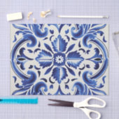 ポルトガルのかわいいタイルパターンの切り離し 薄葉紙 (クラフト)