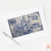 ポルトガルのアズレジョのタイル 長方形シール (封筒)