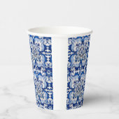 ポルトガルのアズレジョ装飾模様インディゴブルー 紙コップ (右)