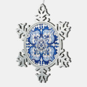 ポルトガルのアズレジョ釉タイル科 スノーフレークピューターオーナメント (右)