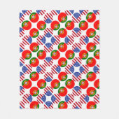 ポルトガルのアメリカ国旗 フリースブランケット (正面)