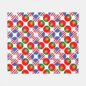 ポルトガルのアメリカ国旗 フリースブランケット (正面(横))