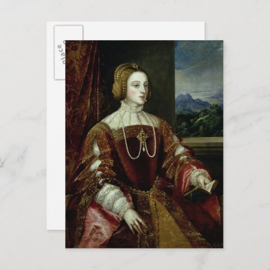 ポルトガルのイザベラ皇后のポートレート ポストカード (正面/裏面)