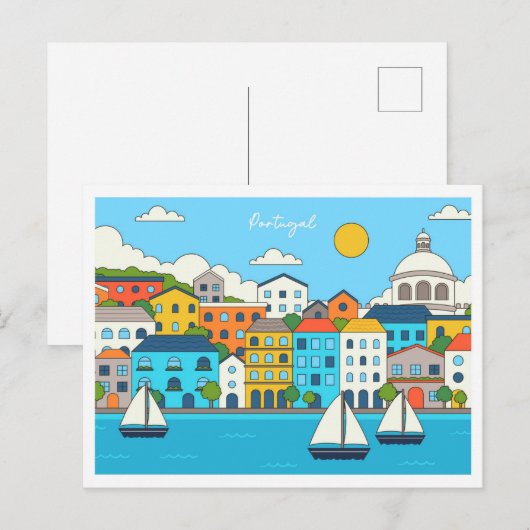 ポルトガルのイラスト旅行 ポストカード (正面/裏面)