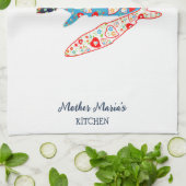 ポルトガルのイワシ キッチンタオル (折り畳み)