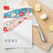 ポルトガルのイワシ キッチンタオル (四つ折り)