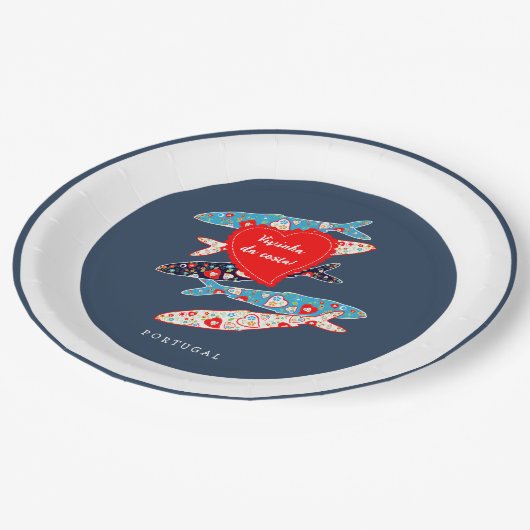 ポルトガルのイワシ ペーパープレート (アングル)