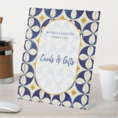 ポルトガルのウェディングカード（青と黄） 台座サイン (インサイチュ)