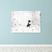 ポルトガルのウォーター・ドッグが部屋に入り キャンバスプリント (インサイチュ (ウッドフロア))