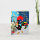 ポルトガルのオンドリとのクリスマスショッピング カード (正面)