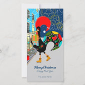 ポルトガルのオンドリとのクリスマスショッピング シーズンカード (正面)