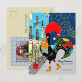 ポルトガルのオンドリとのクリスマスショッピング シーズンポストカード (正面/裏面)