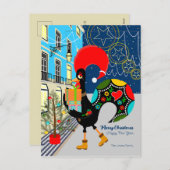 ポルトガルのオンドリとのクリスマスショッピング シーズンポストカード (正面/裏面)