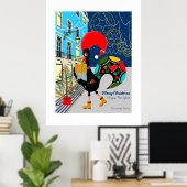 ポルトガルのオンドリとのクリスマスショッピング ポスター (ホームオフィス)