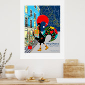 ポルトガルのオンドリとのクリスマスショッピング ポスター (キッチン)