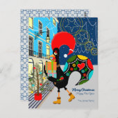 ポルトガルのオンドリとのクリスマスショッピング ポストカード (正面/裏面)