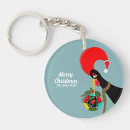 ポルトガルのオンドリとホリー・クリスマスボーブル キーホルダー