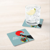 ポルトガルのオンドリとホリー・クリスマスボーブル スクエアペーパーコースター (インサイチュ)