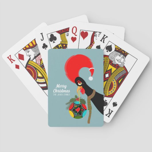 ポルトガルのオンドリとホリー・クリスマスボーブル トランプ (裏面)