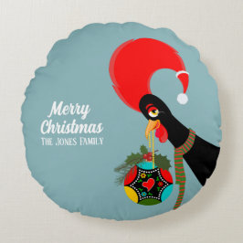 ポルトガルのオンドリとホリー・クリスマスボーブル ラウンドクッション