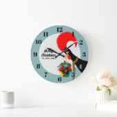 ポルトガルのオンドリとホリー・クリスマスボーブル ラージ壁時計 (ホーム)