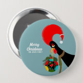 ポルトガルのオンドリとホリー・クリスマスボーブル 缶バッジ (正面&裏面)