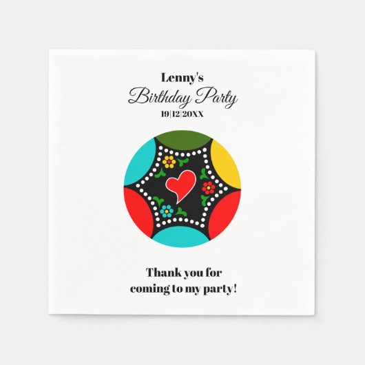 ポルトガルのオンドリの色 スタンダードカクテルナプキン (正面)