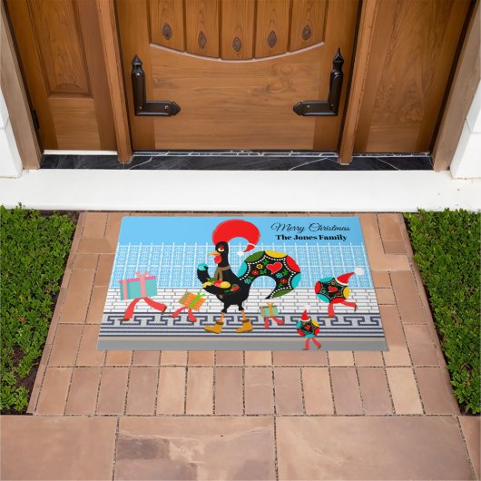ポルトガルのオンドリの贈り物とボードパレード ドアマット (室外)