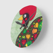 ポルトガルのオンドリ ラウンド壁時計 (傾斜)