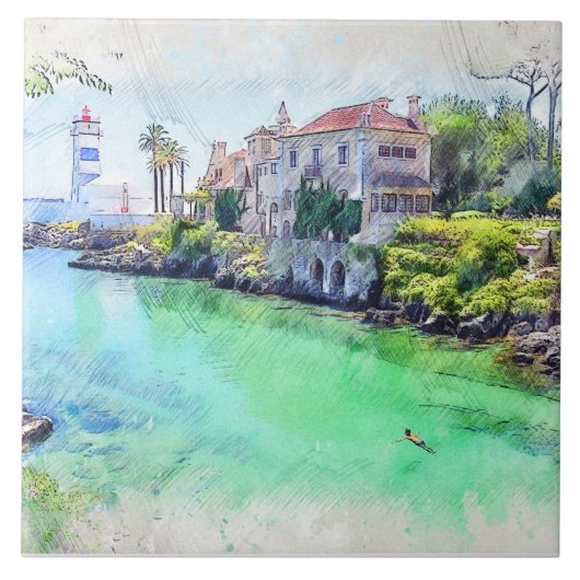 ポルトガルのカスケイスでの冷却 タイル (正面)