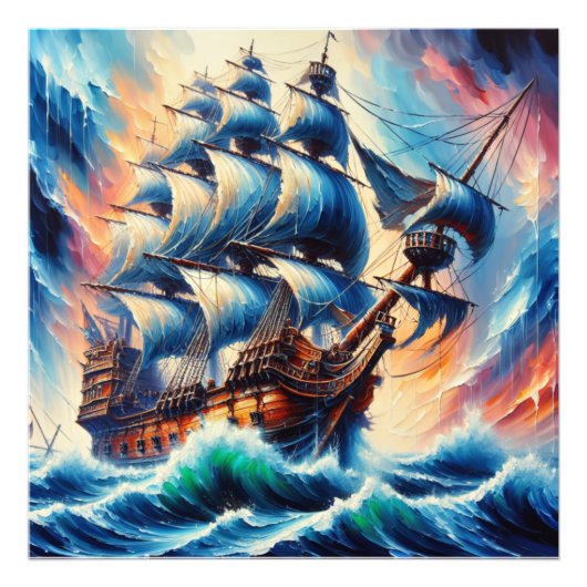 ポルトガルのガレオン船 フォトプリント (正面)