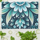 ポルトガルのキッチンタオルの水色 キッチンタオル (折り畳み)